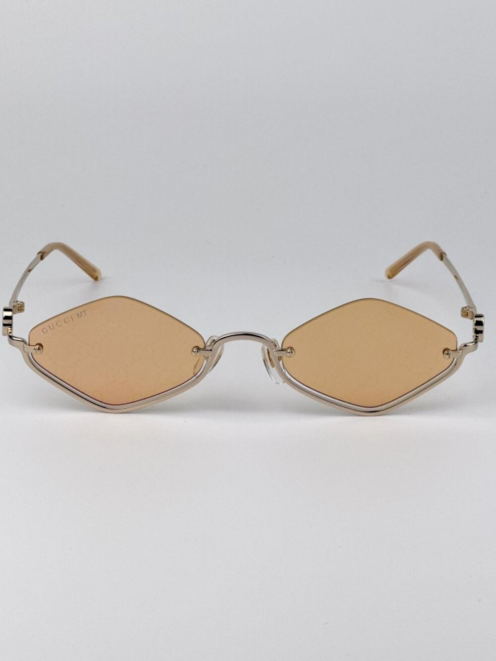 Gucci Unisex Sunglasses | Gold Cat Eye Rose Mirror GG Pattern | GG1604S 004